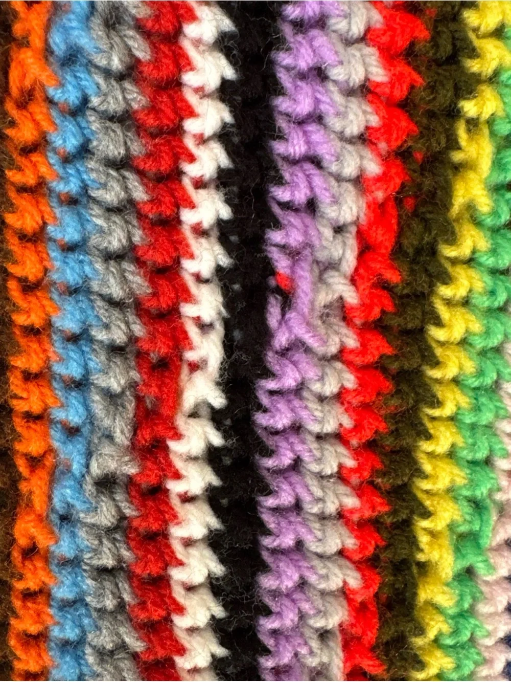 Colorful Multistripe Crochet Throw Blanket - Vibrant Stripes